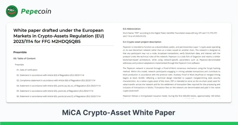 Pepecoin Publishes White Paper for EU MiCA Compliance